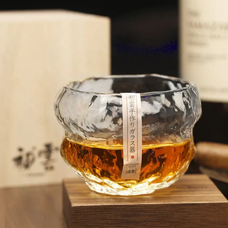 240ml Japon Mochi Tasarımlı Viski Bardağı Isıya Dayanıklı El Yapımı Ahşap Ambalajlı