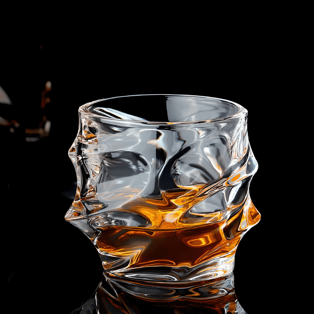 Whisky Glass With Tornado Shape, 300ml, Handmade Spiral Japanese Design