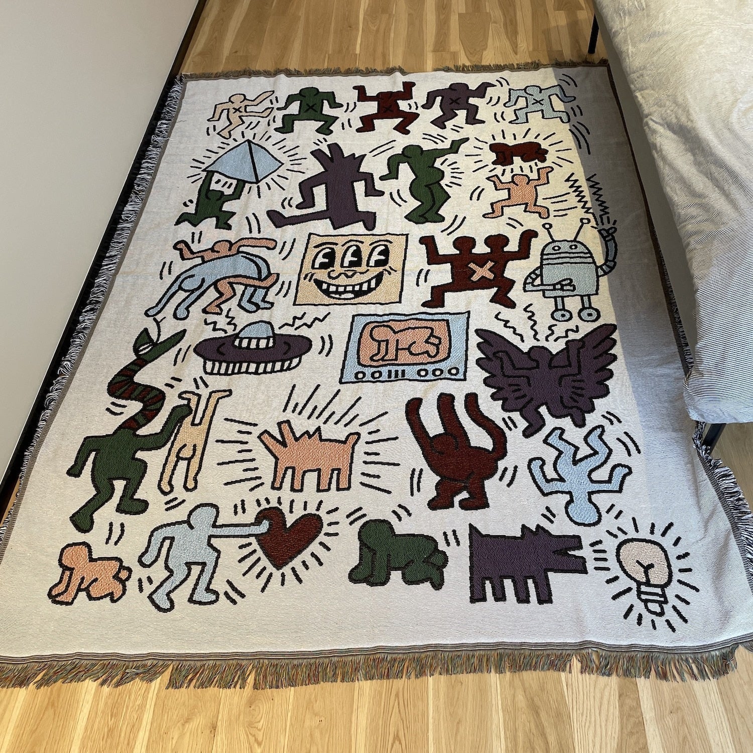 Keith Haring Jigsaw Puzzle Throw Blanket For Cozy Room Decor