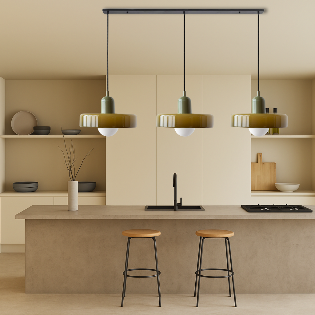3-light Bauhaus pendant lamp glass G9 warm white dining room lighting modern design ceiling lamp colored glass