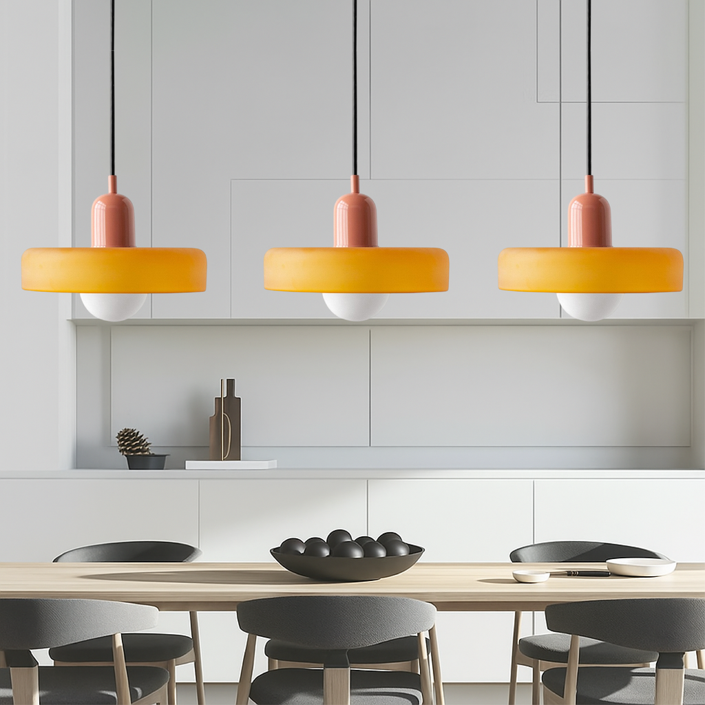 3-light Bauhaus pendant lamp glass G9 warm white dining room lighting modern design ceiling lamp colored glass