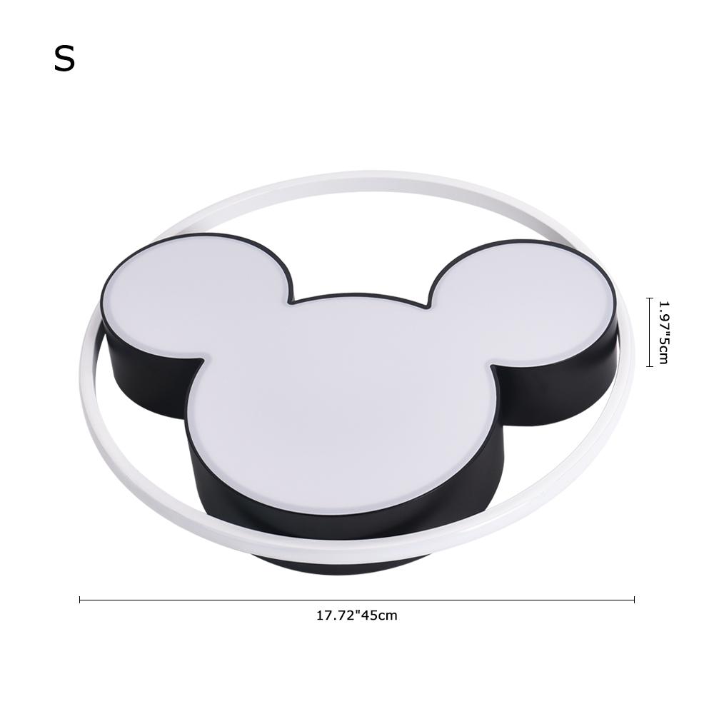 Kids Room Ceiling Light Dimmable LED Remote Black And White 45 Or 52 CM Mouse Design