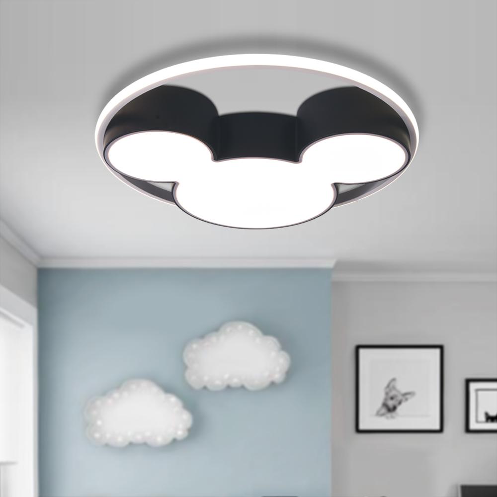 Kids Room Ceiling Light Dimmable LED Remote Black And White 45 Or 52 CM Mouse Design