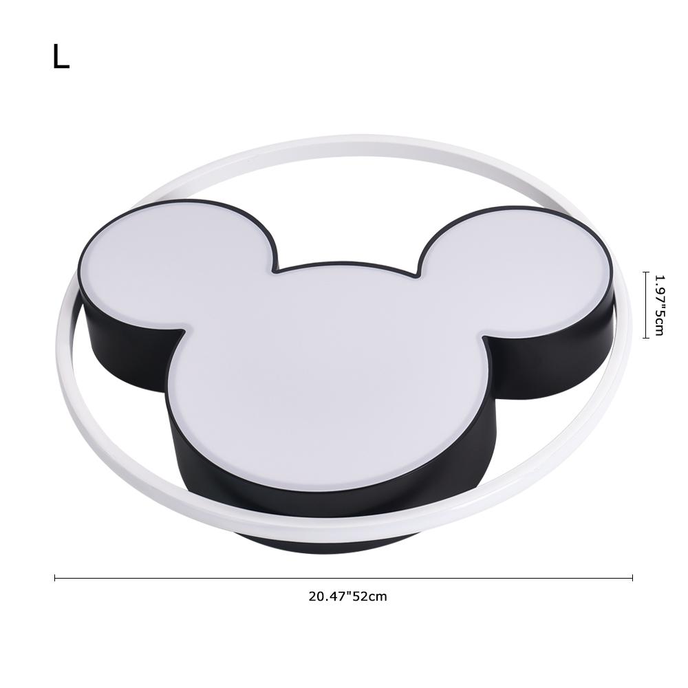 Kids Room Ceiling Light Dimmable LED Remote Black And White 45 Or 52 CM Mouse Design