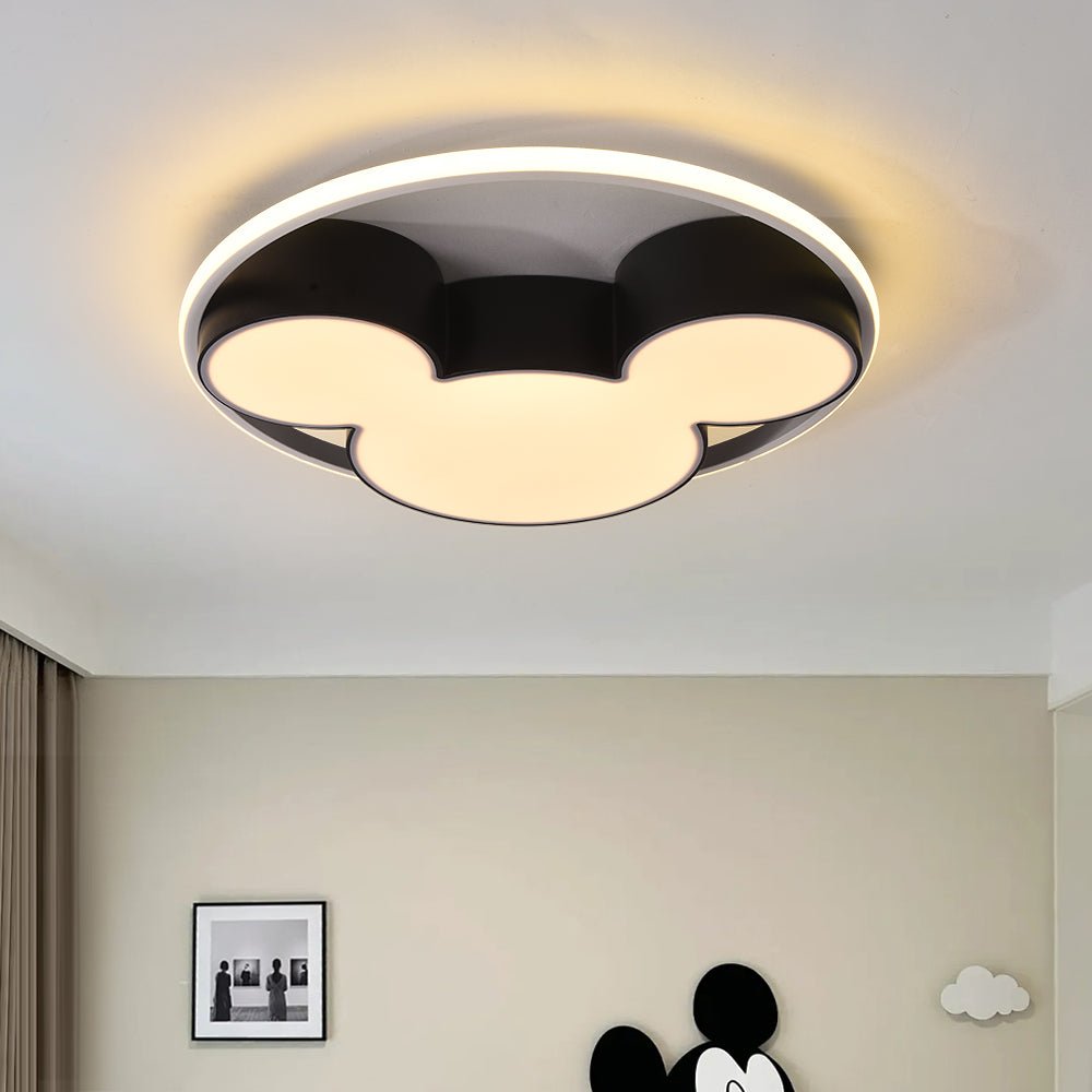 Kids Room Ceiling Light Dimmable LED Remote Black And White 45 Or 52 CM Mouse Design