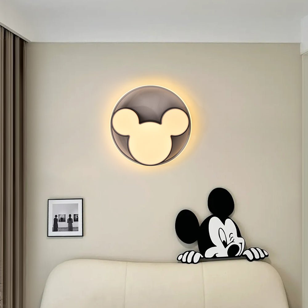 Kids Room Ceiling Light Dimmable LED Remote Black And White 45 Or 52 CM Mouse Design