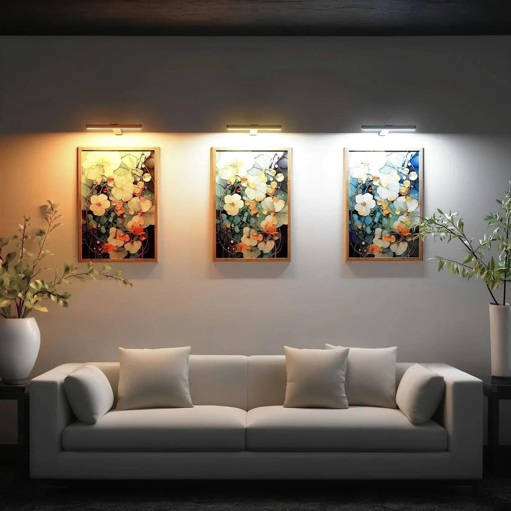 Applique murale LED pivotante LumaNova - Sans fil et élégante pour tout mur de galerie