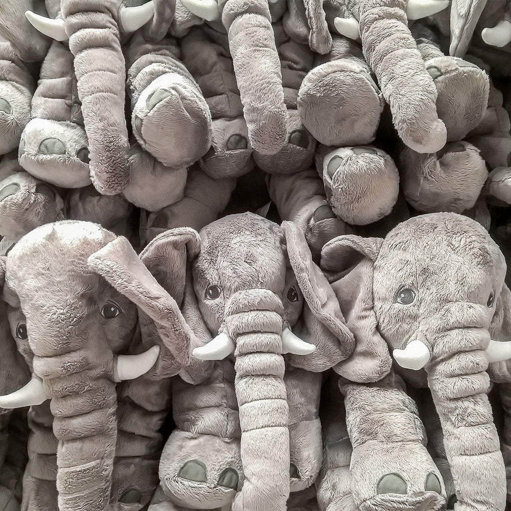 Almohada de peluche elefante Little Jax para niños, juguete suave para abrazar en dos tamaños