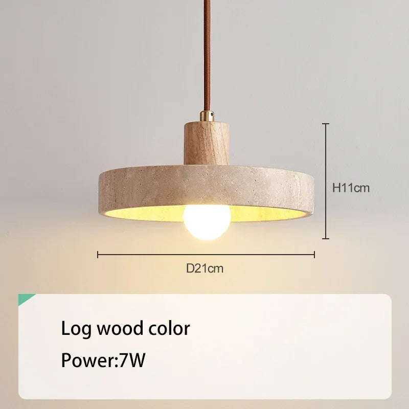 Marvelle | Lampa wisząca z naturalnego kamienia z żarówką LED E27