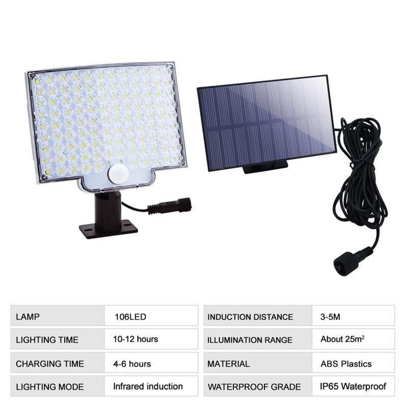 Lampada da parete impermeabile con sensore di movimento Solaréon per esterni