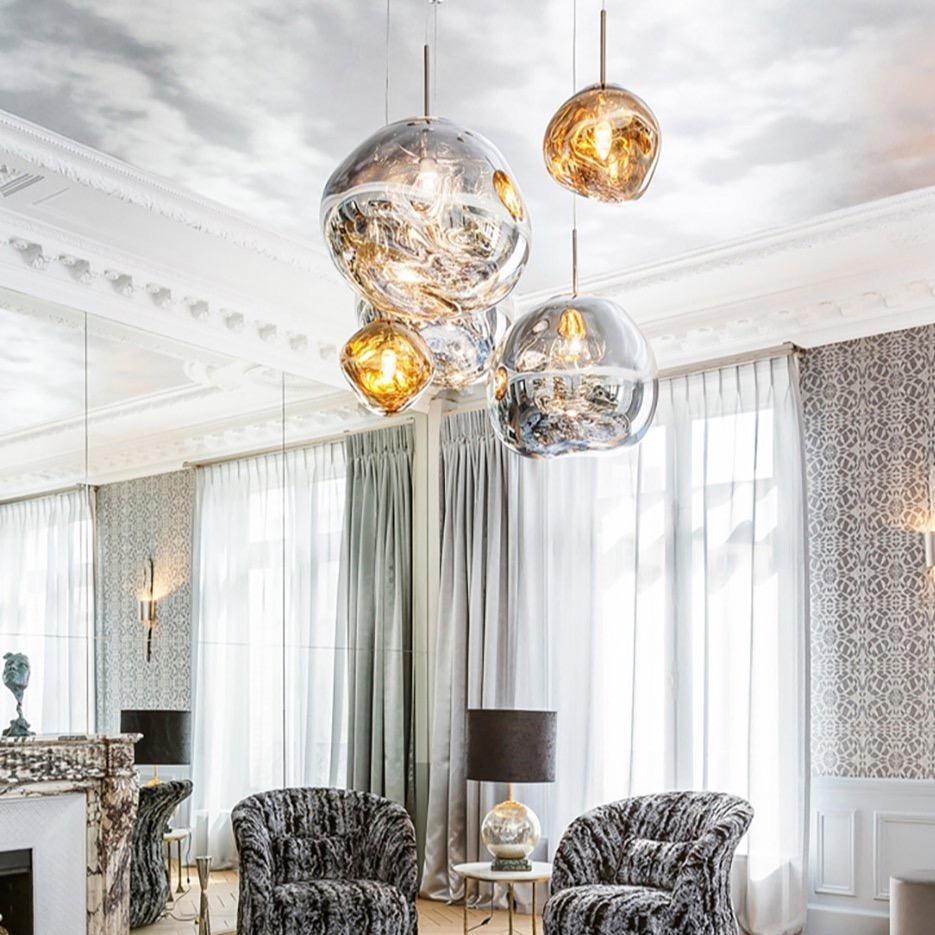 Lampa wisząca Nova Lava Orb z regulowanym kablem do wyspy kuchennej
