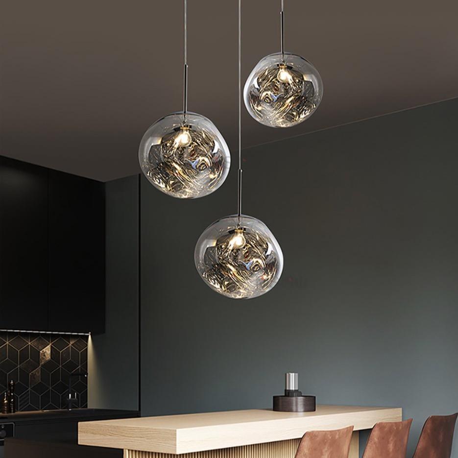 Lampa wisząca Nova Lava Orb z regulowanym kablem do wyspy kuchennej