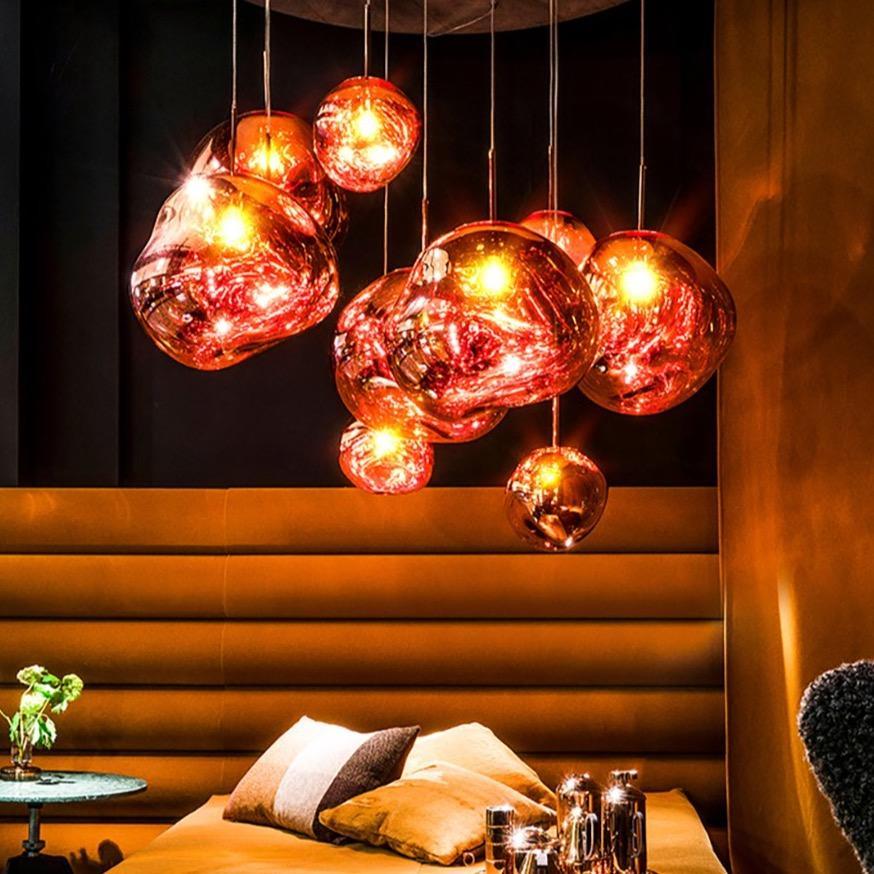 Lampa wisząca Nova Lava Orb z regulowanym kablem do wyspy kuchennej