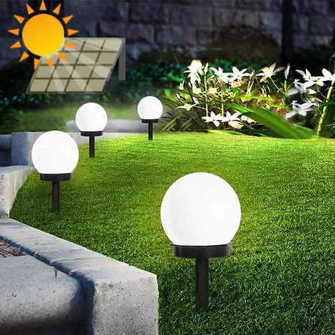 Round LED Solar Garden Light With Automatic Light Control And Energy Efficiency