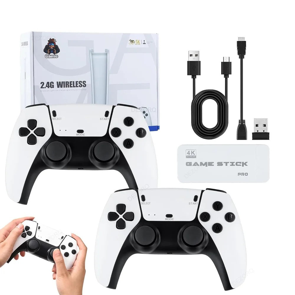 4K Pro Game Stick Console Bundle With Two PS5 Controllers