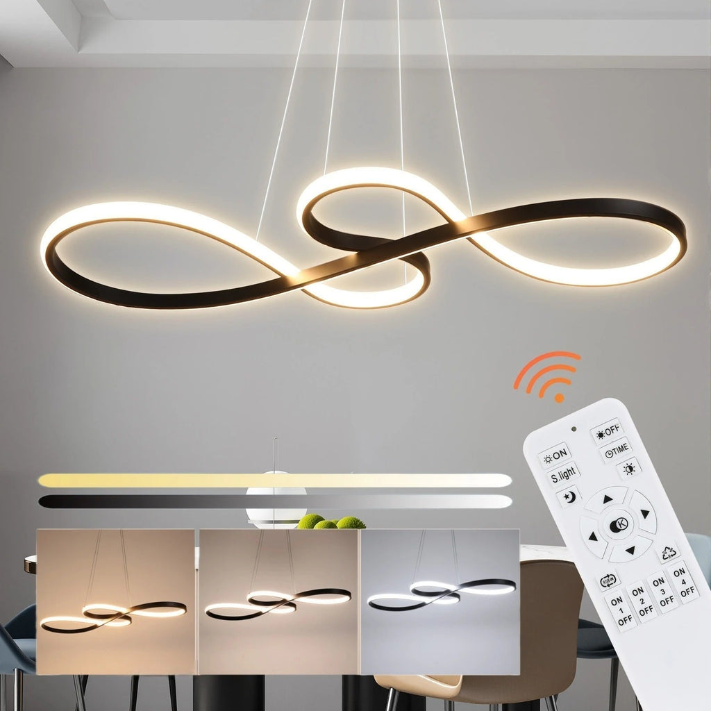 Alumínium LED gyűrű alakú függeszték lámpa, távirányítóval állítható fényerővel, modern étkezői lámpa