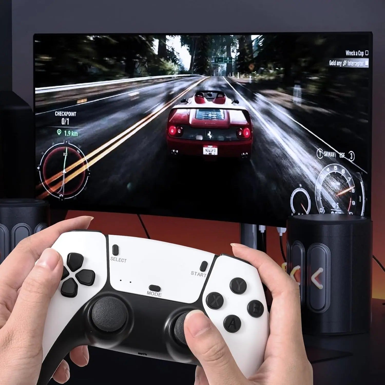 4K Pro Game Stick Console Bundle With Two PS5 Controllers