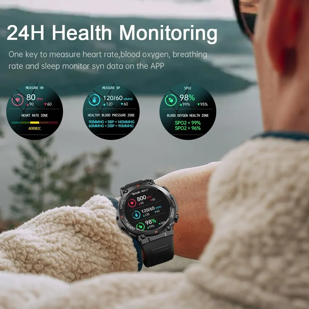 Titan Uknuselig Tactical Smartwatch med Langtidsholdbart Batteri