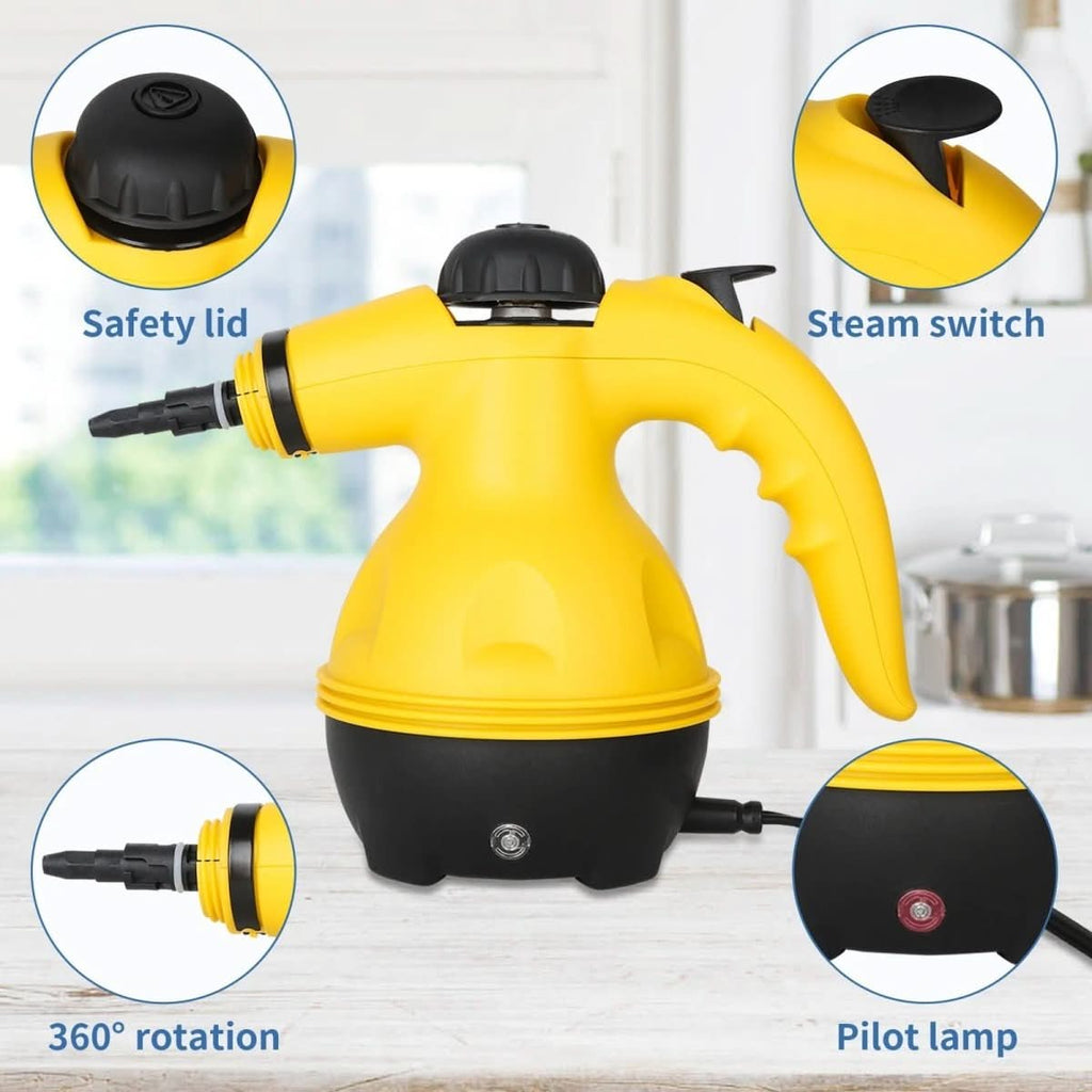 Chemical-Free Steam Cleaner With Eight Attachments For Household, Clothes And Windows