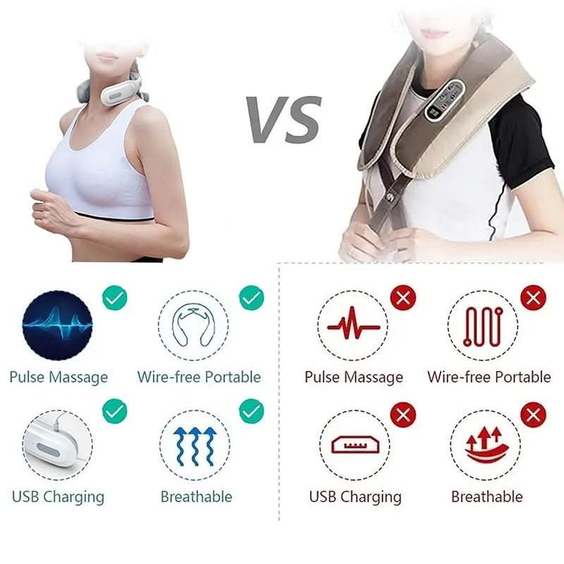 Deluxe Nackenmassagegerät mit Wärme und Vibration 4-in-1