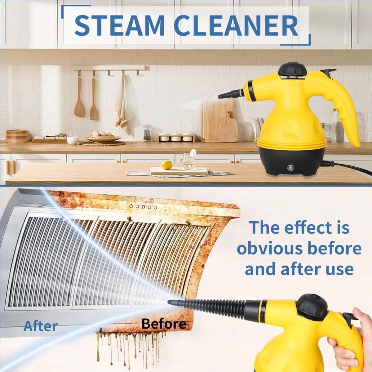 Chemical-Free Steam Cleaner With Eight Attachments For Household, Clothes And Windows