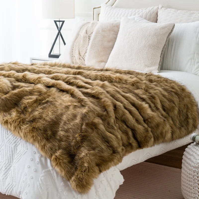 Luxusní deka z umělé kožešiny pro útulné pohodlí a elegantní domácí dekoraci