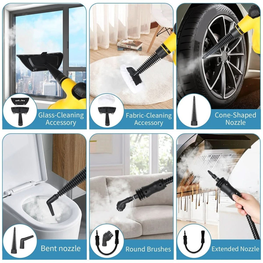 Chemical-Free Steam Cleaner With Eight Attachments For Household, Clothes And Windows