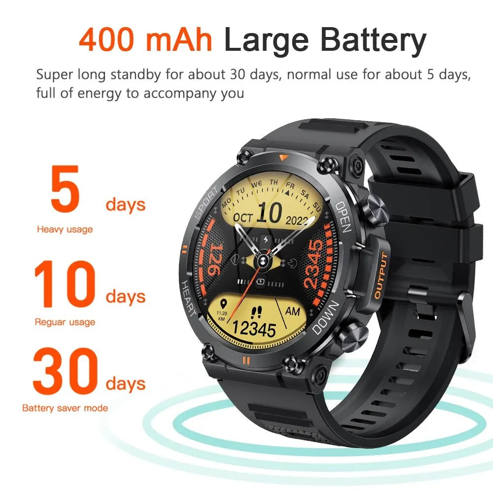 Titan Uknuselig Tactical Smartwatch med Langtidsholdbart Batteri