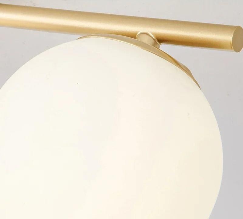 Nordic LED Glow Glass Ceiling Fixture With White Sphere