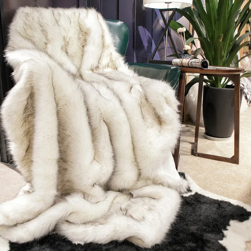 Luxusní deka z umělé kožešiny pro útulné pohodlí a elegantní domácí dekoraci