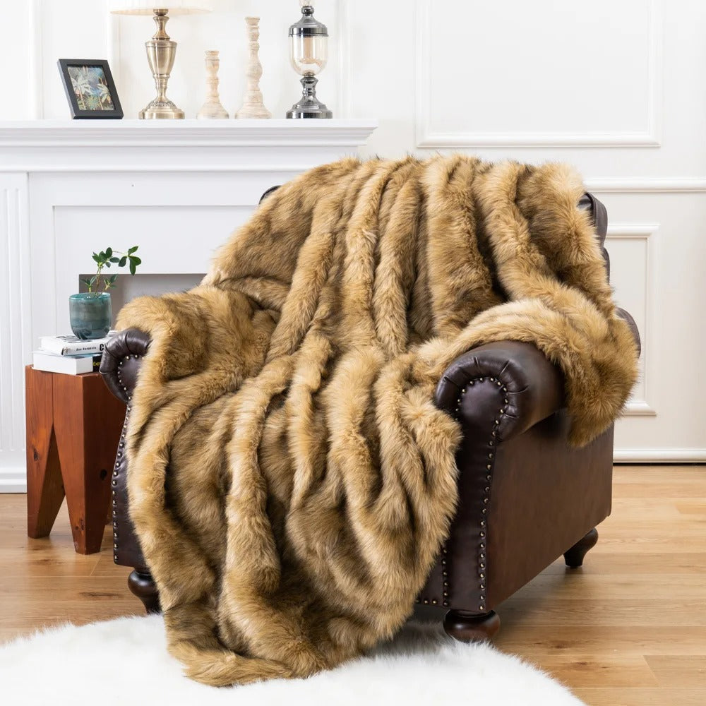 Luxusní deka z umělé kožešiny pro útulné pohodlí a elegantní domácí dekoraci