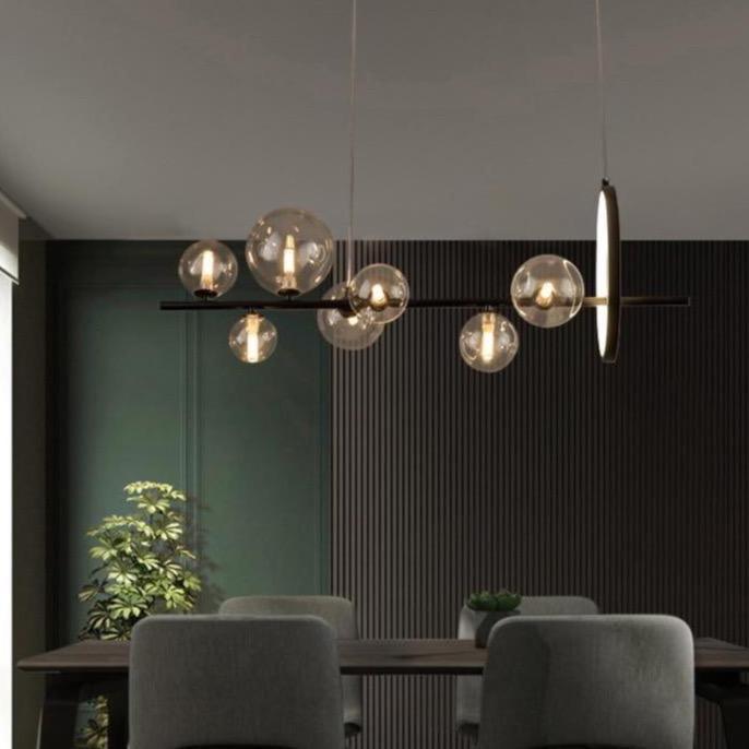 LumaNest Bauble Glass Chandelier With Orb Lights For Living Room