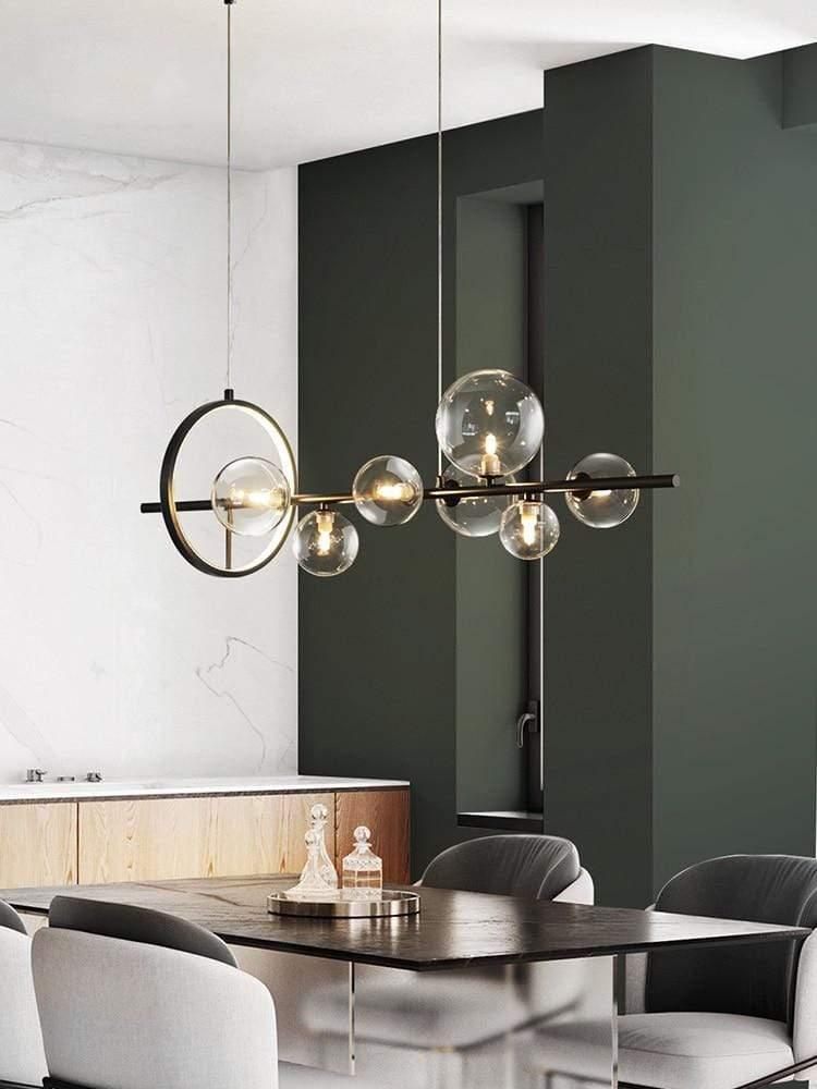LumaNest Bauble Glass Chandelier With Orb Lights For Living Room