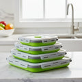 Contenants de préparation de repas pliables en silicone MEALSTACK pour économiser de l'espace