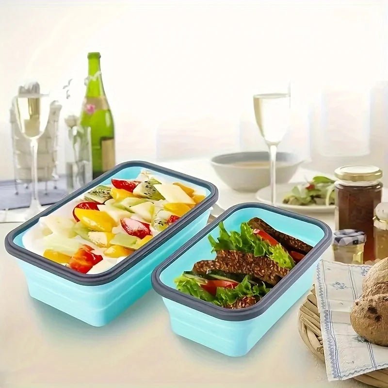 Contenants de préparation de repas pliables en silicone MEALSTACK pour économiser de l'espace