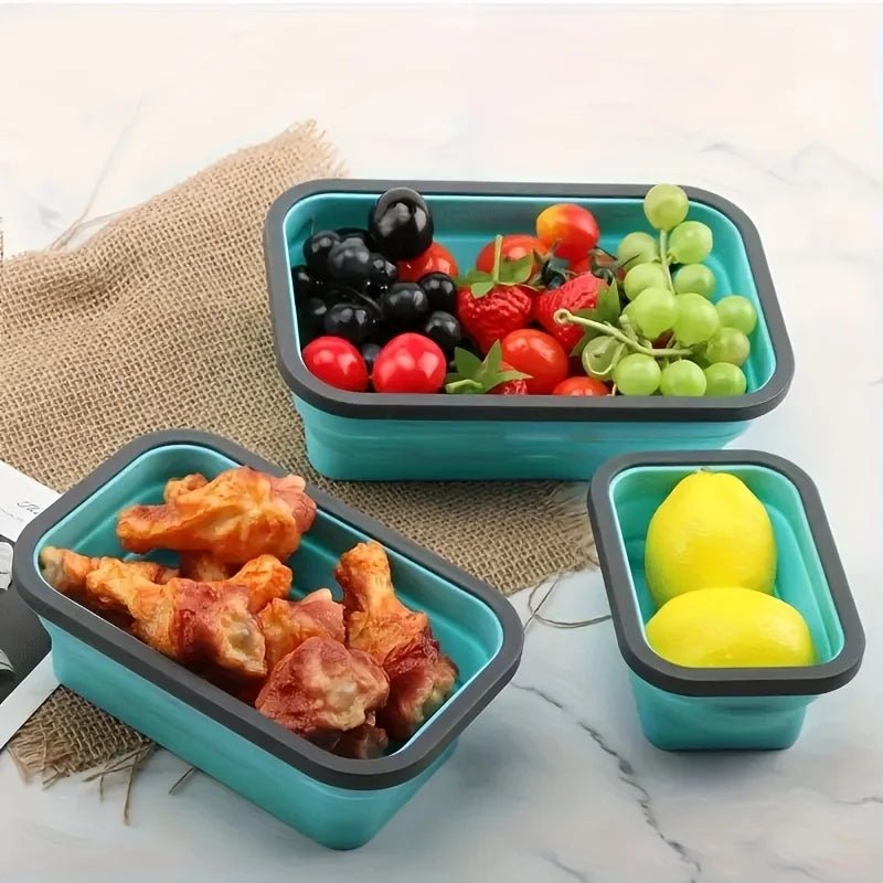Contenants de préparation de repas pliables en silicone MEALSTACK pour économiser de l'espace