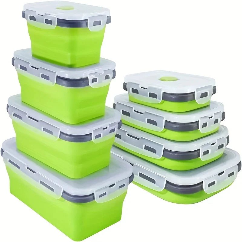 Contenants de préparation de repas pliables en silicone MEALSTACK pour économiser de l'espace