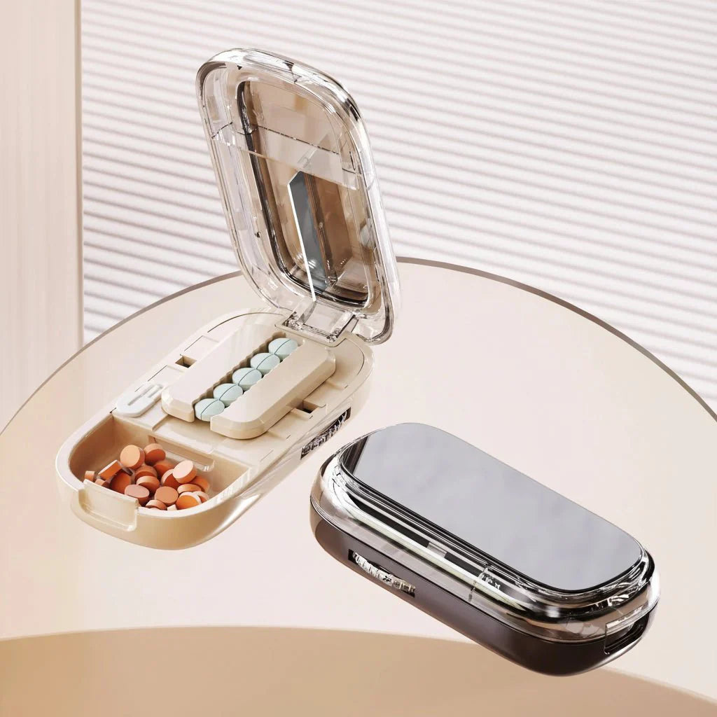 Medicut Pill Cutter Featuring Hidden Storage Compartment