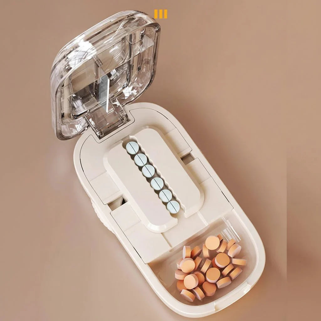 Medicut Pill Cutter Featuring Hidden Storage Compartment