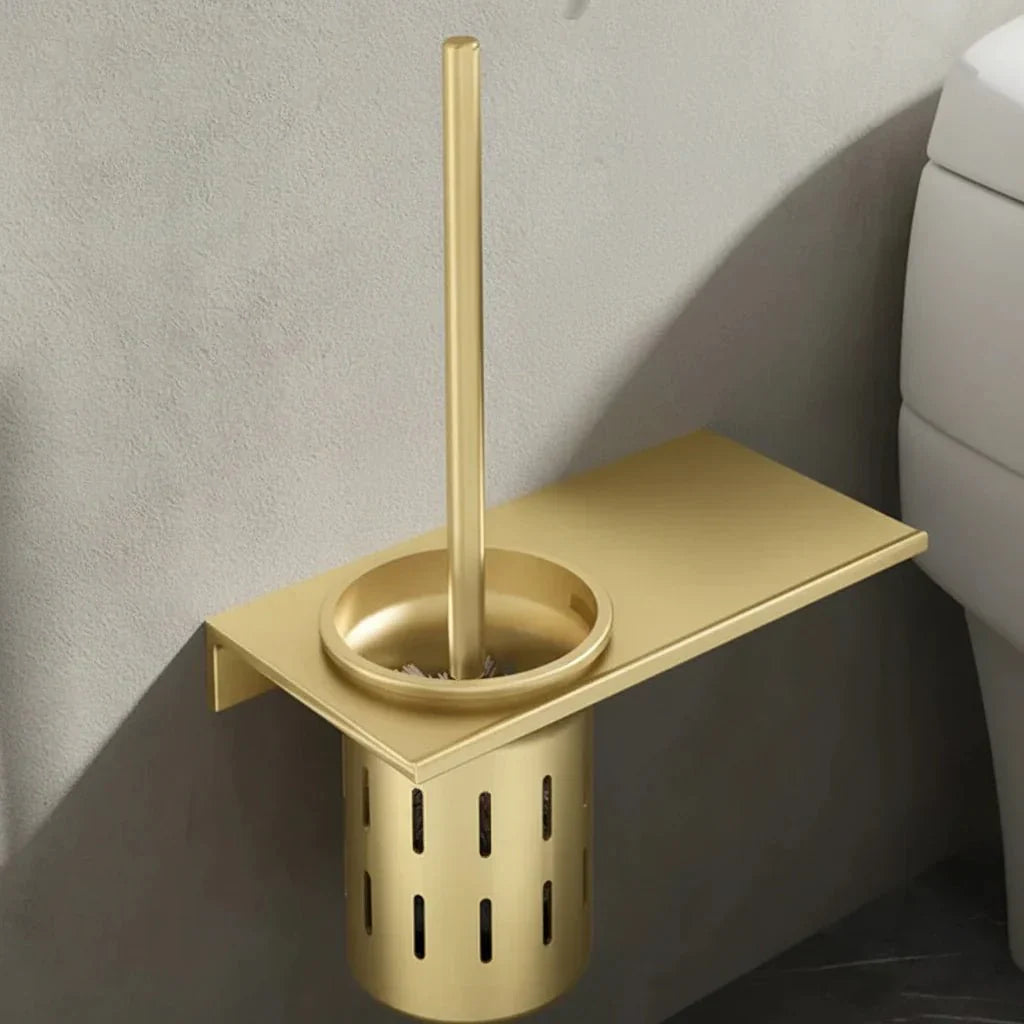Sada toaletního kartáče Metallux Loo na stěnu v kartáčovaném zlatě