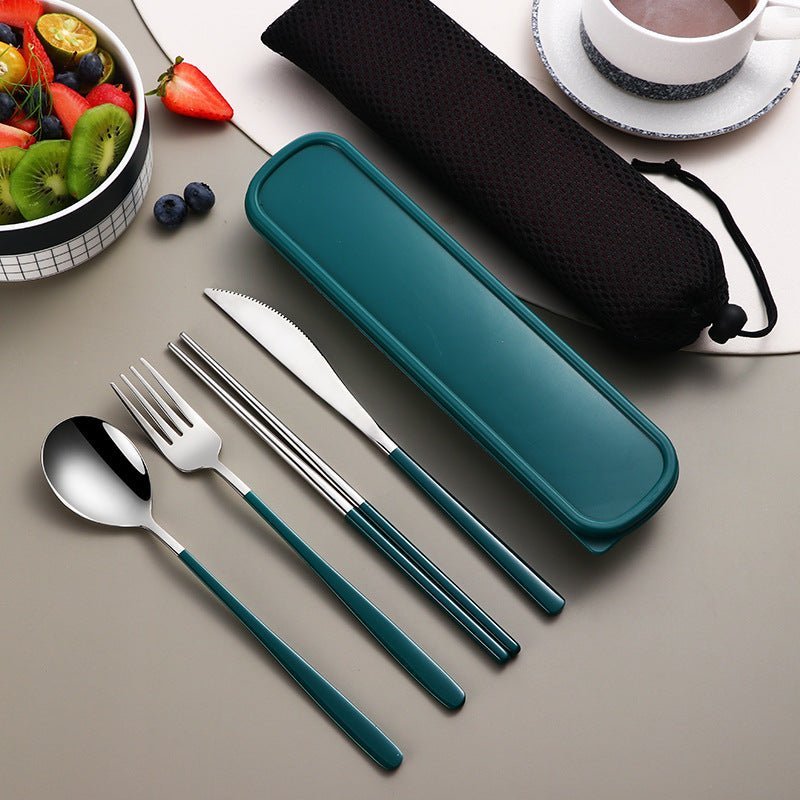 Couverts de voyage premium METROSET en acier inoxydable pour un usage quotidien