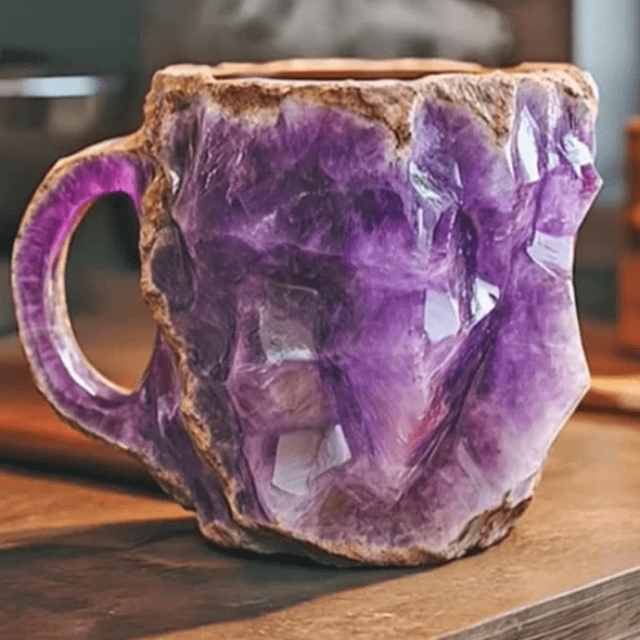 Minerální krystal Elegantní křišťálový pohár pro vytříbené stolování