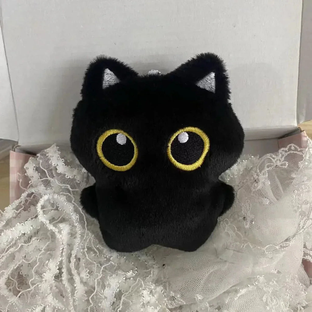MINIKITTY Malá černá kočička plyšová hračka, 10 cm Dárek pro děti