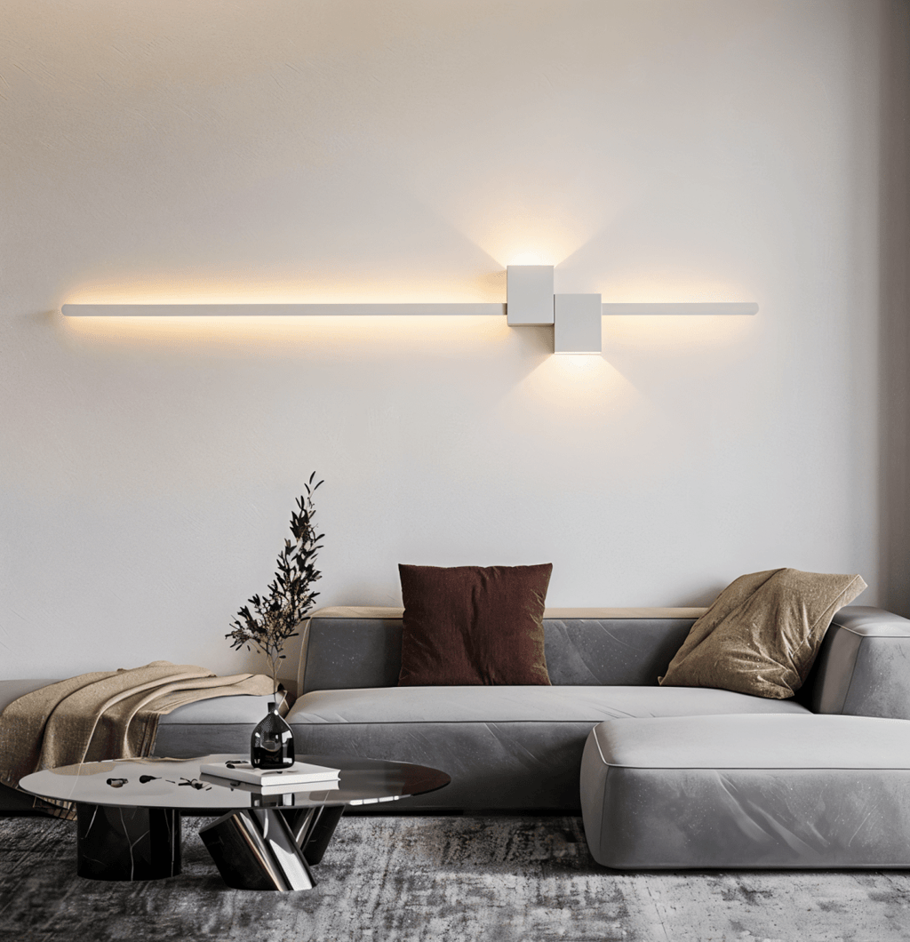 Lampa ścienna Line z minimalistycznym oświetleniem LED do nowoczesnych wnętrz