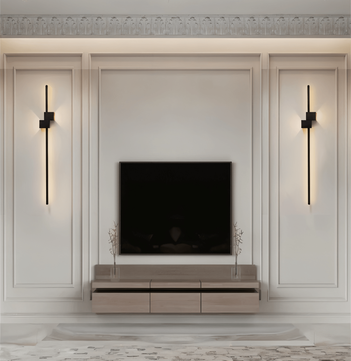 Lampa ścienna Line z minimalistycznym oświetleniem LED do nowoczesnych wnętrz
