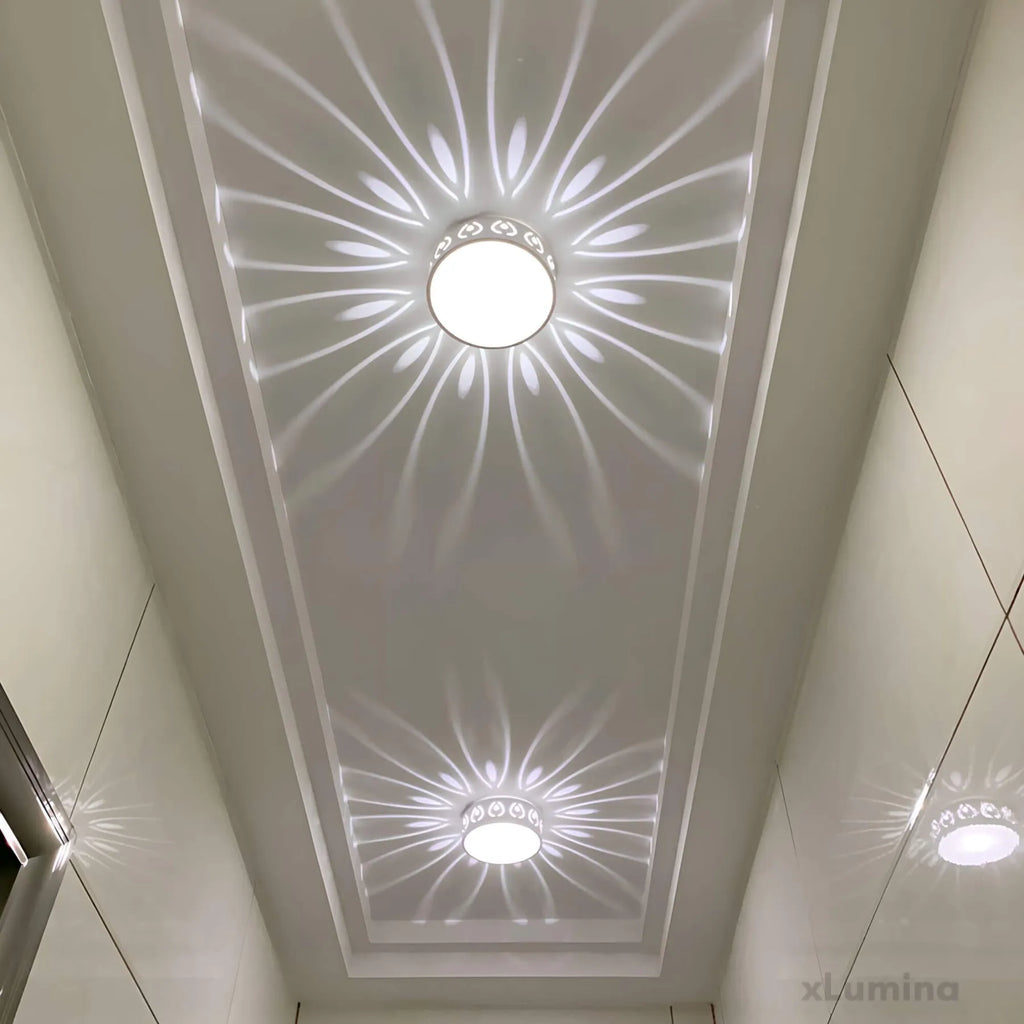 Modern LED Fixture For Ceiling With Crystal Accents And Acrylic Details