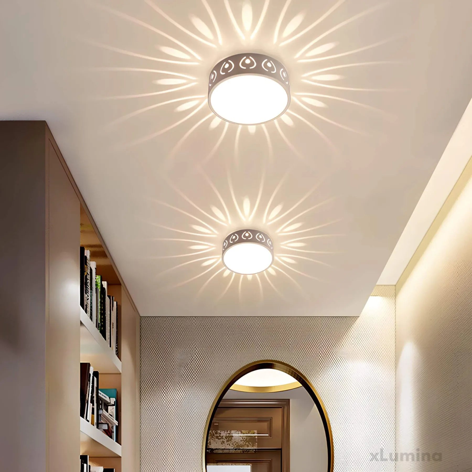 Modern LED Fixture For Ceiling With Crystal Accents And Acrylic Details