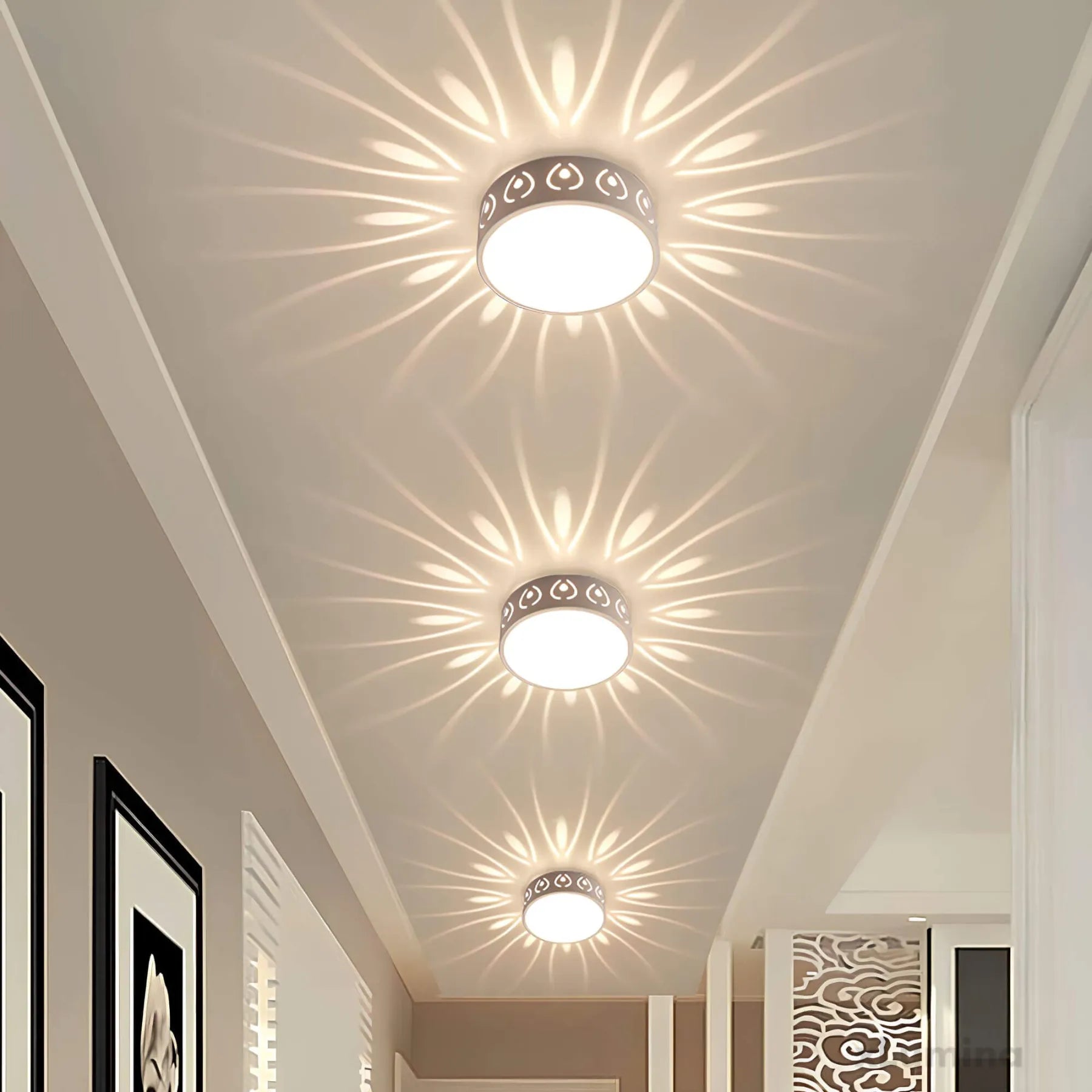 Modern LED Fixture For Ceiling With Crystal Accents And Acrylic Details