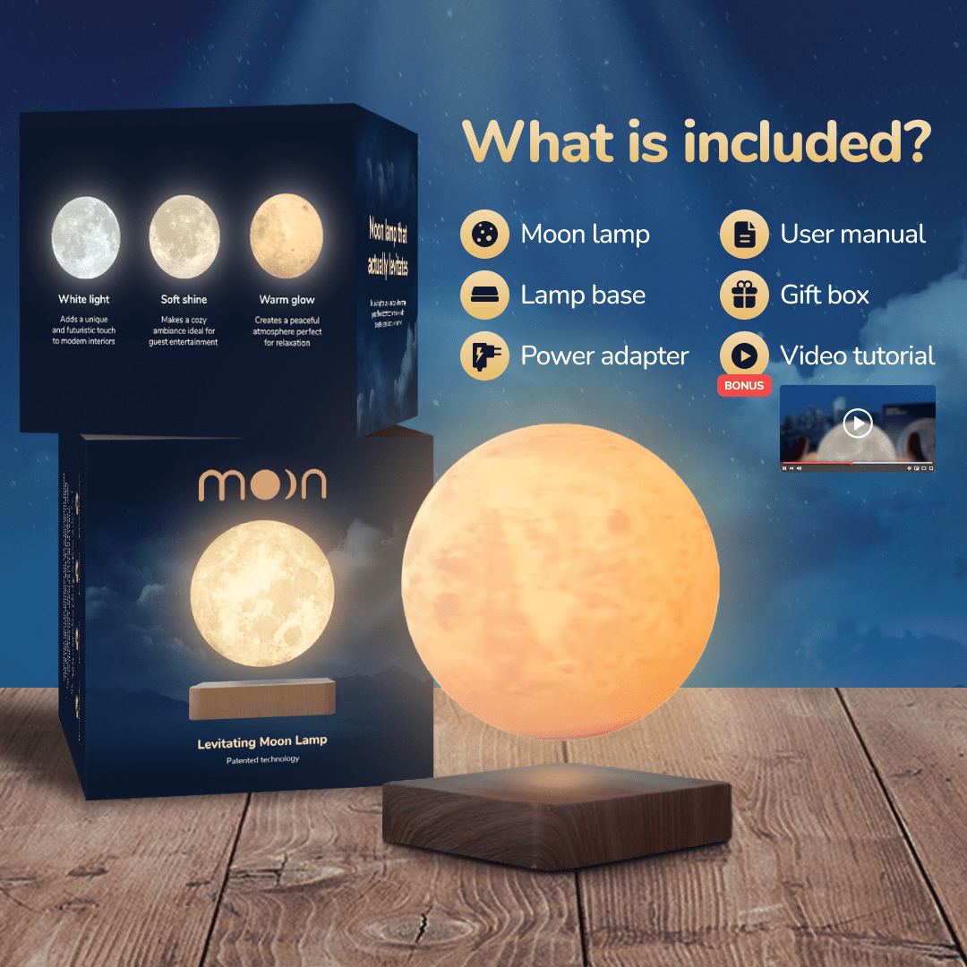 Moon Float Levitating Moon Lamp With Magnetic Base