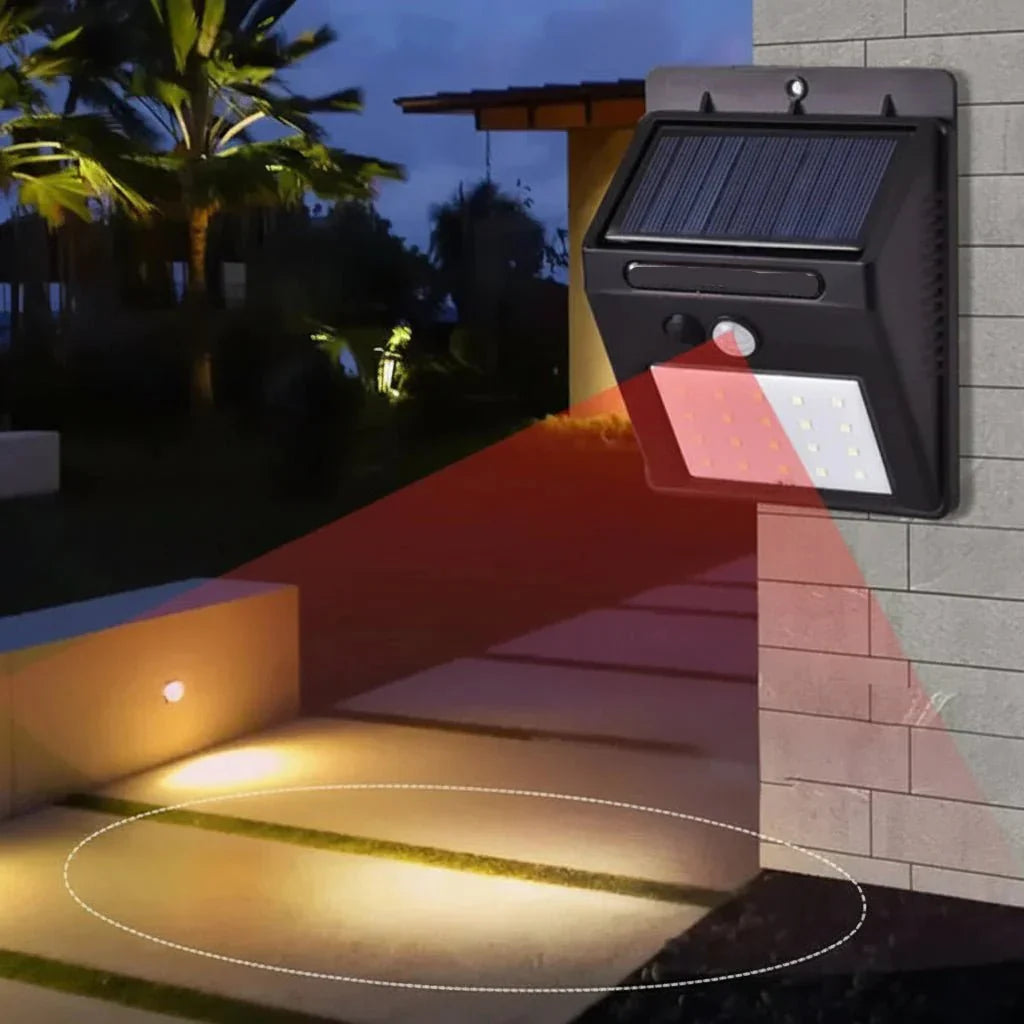 MOVEGLOW Solar Powered Motion Sensor Outdoor Wall Lantern